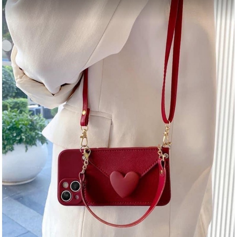 Crossbody Heart-shaped Coin Purse Phone Case